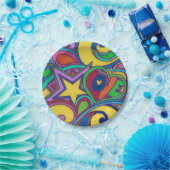 Hippy Retro Peace Art Papieren Bordje (Feest)