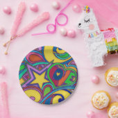 Hippy Retro Peace Art Papieren Bordje (Feest)