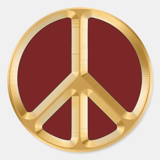 Hippy, Retro Peace Symbol - Geen oorlogsthema meer Ronde Sticker (Voorkant)