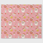 Hippy Santa Xmas Funny Wrapping Paper Cadeaupapier (Vlak)