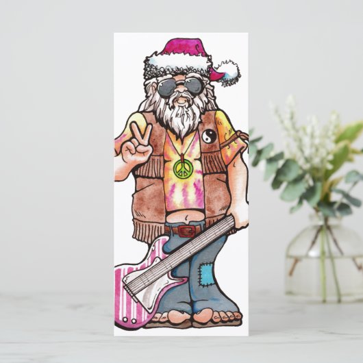 Hippy Santa zegt "Cool Yule" (Staand voorkant)
