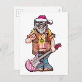 Hippy Santa zegt "Cool Yule" Feestdagenkaart (Voorkant / Achterkant)