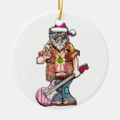 Hippy Santa zegt "Cool Yule" Keramisch Ornament (Voorkant)