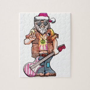 Hippy Santa zegt "Cool Yule" Legpuzzel