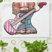 Hippy Santa zegt "Cool Yule" Theedoek (Gevouwen)