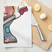 Hippy Santa zegt "Cool Yule" Theedoek (Quarter Fold)