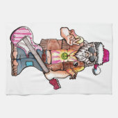 Hippy Santa zegt "Cool Yule" Theedoek (Horizontaal)