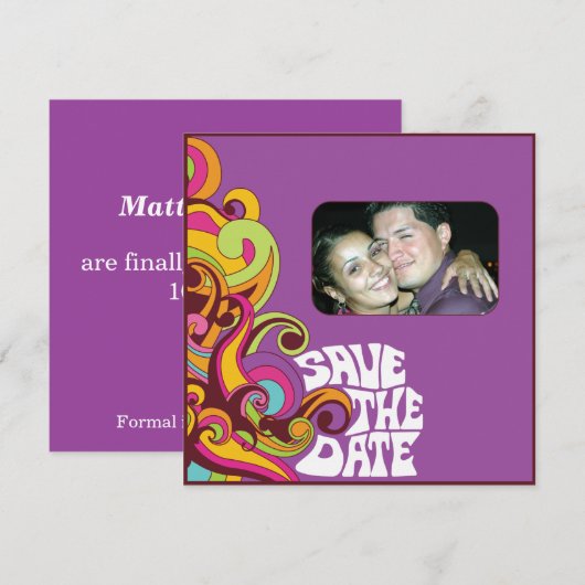 Hippy sparen de Uitnodiging van de Foto van de Dat (Voorkant / Achterkant)