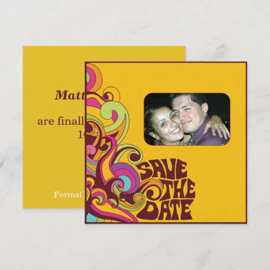 Hippy sparen de Uitnodiging van de Foto van de Dat (Voorkant / Achterkant)