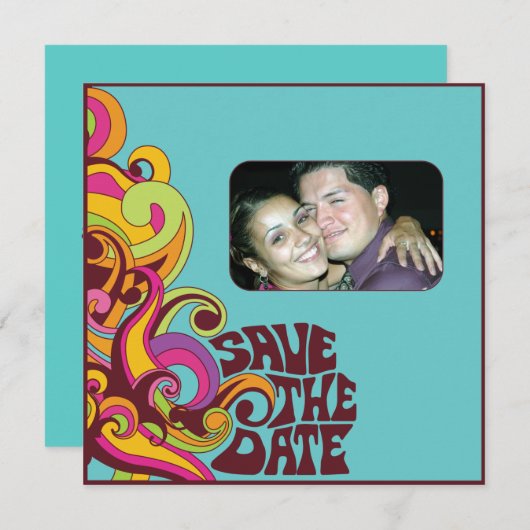 Hippy sparen de Uitnodiging van de Foto van de Dat (Voorkant / Achterkant)