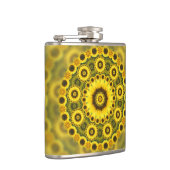 Hippy Sunflower Fractal Mandala Pattern Heupfles (Rechts)