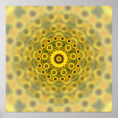 Hippy Sunflower Fractal Mandala Pattern Poster (Voorkant)