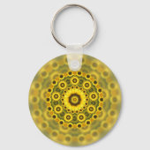 Hippy Sunflower Fractal Mandala Pattern Sleutelhanger (Voorkant)