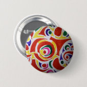 Hippy Swirls Ronde Button 5,7 Cm (Voorkant /achterkant)