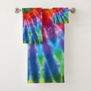 Hippy Tie Dye 60s Retro Colorful Boho Bad Handdoek