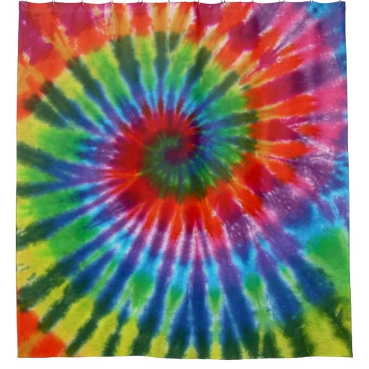 Hippy Tie Dye 60s Retro Colorful Boho Douchegordijn (Voorkant)
