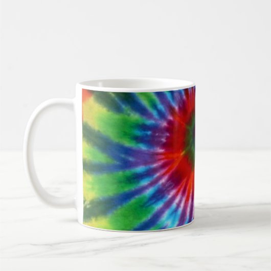 Hippy Tie Dye 60s Retro Colorful Boho Koffiemok (Links)