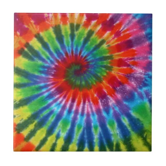 Hippy Tie Dye 60s Retro Colorful Boho Tegeltje (Voorkant)