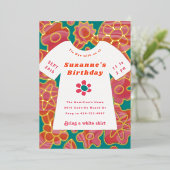 Hippy Tie Dye Birthday Party Folie Uitnodiging (Staand Voorkant)