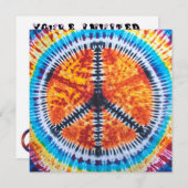 Hippy Tie Dye Invitation Kaart (Voorkant / Achterkant)