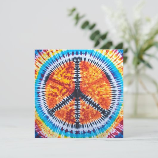 Hippy Tie Dye Invitation Kaart (Staand voorkant)
