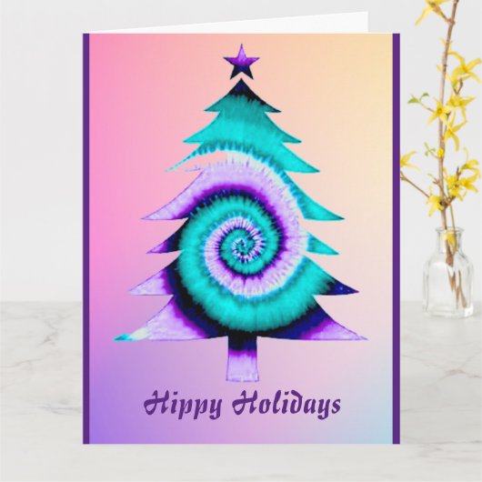 Hippy Vakantie Kaart (Gele Bloem)