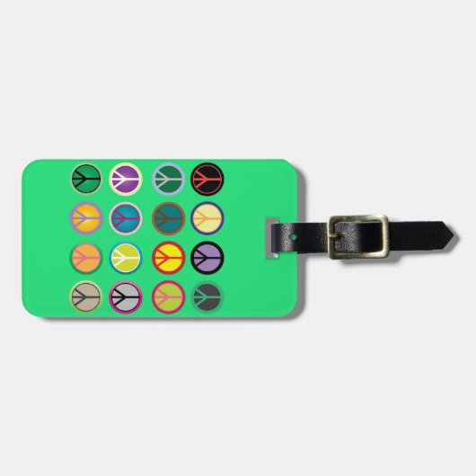 Hippy vredesbord 60s kleurrijk patroon bagagelabel (Voorkant horizontaal)