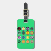 Hippy vredesbord 60s kleurrijk patroon bagagelabel (Voorkant verticaal)