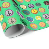 Hippy vredesbord 60s kleurrijk patroon cadeaupapier (Rol Hoek)