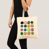 Hippy vredesbord 60s kleurrijk patroon tote bag (Voorkant (product))