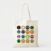 Hippy vredesbord 60s kleurrijk patroon tote bag (Voorkant)