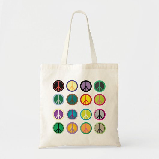 Hippy vredesbord 60s kleurrijk patroon tote bag (Voorkant)