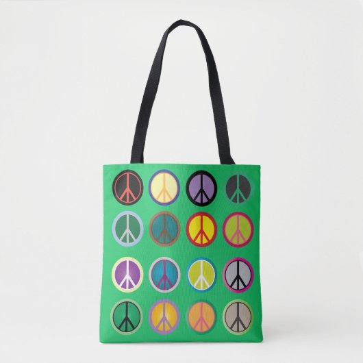 Hippy vredesbord 60s kleurrijk patroon tote bag (Voorkant)