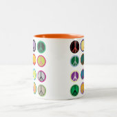 Hippy vredesbord 60s kleurrijk patroon tweekleurige koffiemok (Center)