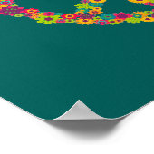 Hippy-vredesbord bloemen meisjeskamer poster (Hoek)