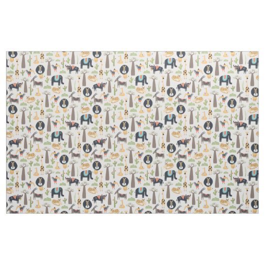 Hippy Wild African Animals Seamless Pattern Stof (Yard (91,4 cm))