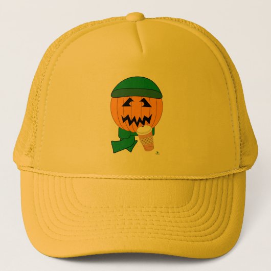 Hips Jack-o-lantern Halloween Koffie Kunst Trucker Pet (Voorkant)