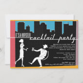 Hipster 1960's Cocktail Party Invitation Kaart (Voorkant)
