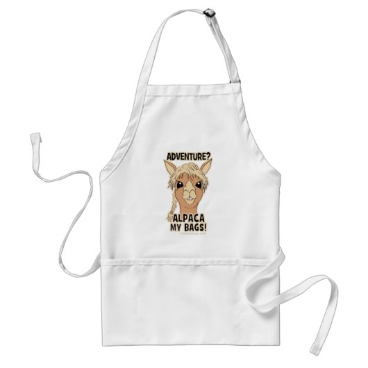 Hipster Adventure Alpaca My Bags Pun Standaard Schort (Voorkant)