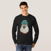 Hipster American Eskimo Animal Wearing Sunglasses  T-shirt (Voorkant volledig)