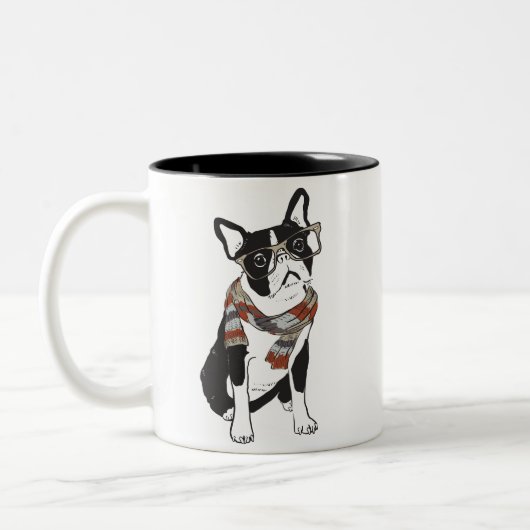 Hipster Animal Boston Terrier Dog Mok (Links)