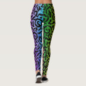 Hipster Animal Print Regenboog Roze Glitter Leggings (Achterkant)