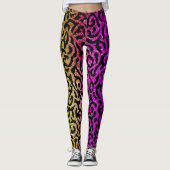 Hipster Animal Print Regenboog Roze Glitter Leggings (Voorkant)