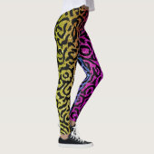 Hipster Animal Print Regenboog Roze Glitter Leggings (Rechts)