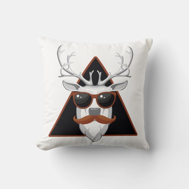 Hipster Antler Art Kussen (Voorkant)