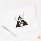 Hipster Antler Art Ovale Sticker (Envelop)