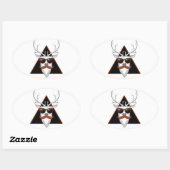 Hipster Antler Art Ovale Sticker (Vel)