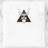 Hipster Antler Art Ovale Sticker (Tas)
