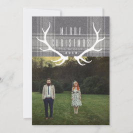 Hipster Antlers | Kerstfoto Feestdagenkaart