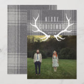 Hipster Antlers | Kerstfoto Feestdagenkaart (Voorkant / Achterkant)